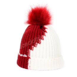 Fashion Winter Women's Hat Warm knitted Beanie Hats For Women Girl Skullies Beanies Caps Pom pom Thick Female Cap Hair Ball