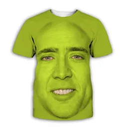 Hip Hop Sportwear Punk Casual Loose Track Pants Autumn Men Cool Print Famous Actor Nicolas Cage 3d T-shirt 012