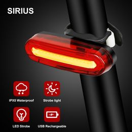 Bike Lights Tail USB Rechargeable COB LED Mountain Bicycle Taillight MTB Safety Warning Rear Lamp 221201