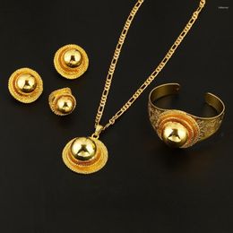 Necklace Earrings Set Ethiopian Wedding Jewelry Gold Color Eritrea Africa Habesha Traditional Festival