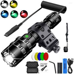 Flashlights Torches 65000Lums Professional LED For Hunting Tactical Scout Torch Lights L2 USB Rechargeable Waterproof Fishlights