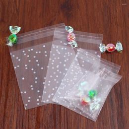 Gift Wrap 100pcs PVC Transparent Dots Bag Small Wedding Candy Box Goodie Bags Popcorn Printed Paper Treat Birthday Party