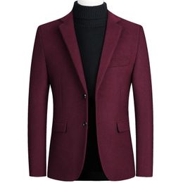 Men's Wool Blends Autumn And Winter Coat Suit Business Casual Jacket Coats Single Blazer Men 221201