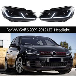 Car Headlights Assembly Dynamic Streamer Turn Signal Lighting Accessories For VW Golf 6 LED Headlights Front Lamp