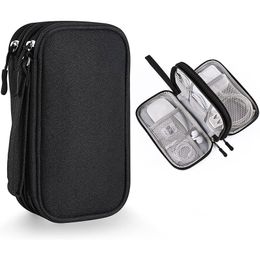 Travel Organiser Bag Cable Storage Organisers Pouch Carry Case Portable Waterproof Double Layers Storage Bags zxf74