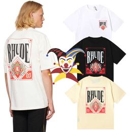 Men's T-Shirts Oversized Rhude T Shirt Men Women 1 1 Top Version Red Card Printing Hip-Hop RHUDE T-shirt Short Sleeve T221202