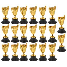 Decorative Objects Figurines 20Pcs Kids Reward Trophy Plastic Prize Cup Children Reward Prizes Small Cup With Base Kids Gift Awards Trophy With Black Base 221202