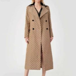 B318 Feminino Manto Longo Feminino Casacos Maduro Trench Jacket Moda Letras Impressão Casaco Longo Meninas Casual à Prova de Vento Roupas de Inverno Atacado