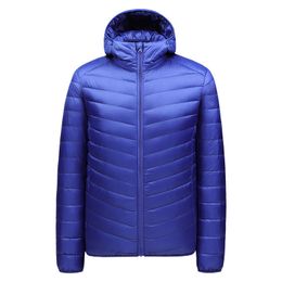 Men's Vests Men's Hooded Down Jacket Casual Camping Trekking Ultralight Winter Coat Packable Waterproof Thermal Puffer Jackets Large Size 221202