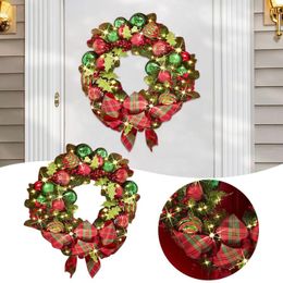 Decorative Flowers Vine Ring Luxury Christmas Decorations Garland Decoration Rattan With Lights Xmas Home Party Tree #T1G