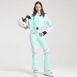 Skiing Jackets Ski Suit Women Snowboard Wear Snow Clothes Waterproof Female Warm One Piece Windproof Sets Jacket Pants
