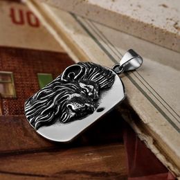 Lion Head id Pendant Necklace Stainless Steel Celtic Necklaces for men Fine Fashion jewelry