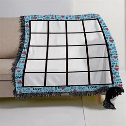 20 penels blankets Sublimation blank blanket with tassels Heat transfer printing shawl wrap sofa sleeping throw blankets 125X150cm new styles