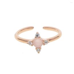 Wedding Rings Cross Shaped Open Adjust Ring Factory Promotion Jewellery Top Quality Opal Stone Gorgeous Female Ladies Trendy Chic Band