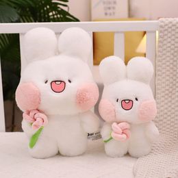 24/32cm Cute Tang Suit Rabbit Plush Toy Stuffed Soft Lovely Rabbit Holding Flower Doll Toys for Kids Girls Birthday Gift Decor