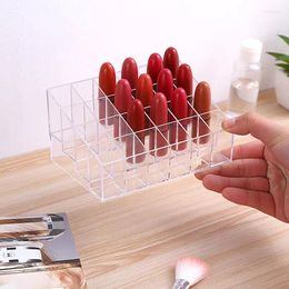 Storage Boxes 2023 Grids Lipstick Holder Transparent Acrylic Makeup Organiser Display Stand Cosmetic Box Lip Gloss Rack Ca