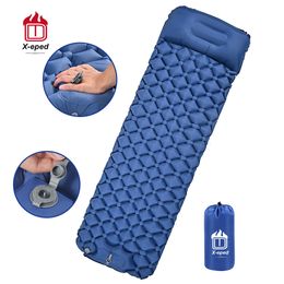 Outdoor Pads Xeped Camping Mat Sleeping Pad Self Inflatable Mattress With Pillow Ultralight Air Cushion Hiking Fast Charging 221201