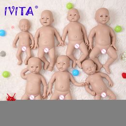 Dolls IVITA Silicone Reborn Baby Doll 3 Colors Eyes Choices Lifelike born Unpainted Unfinished Soft DIY Blank Toys Kit 221201