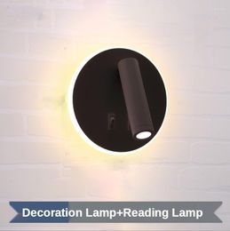 Wall Lamp Modern Led Background Reading Light Fixture Bedroom Nordic Sconce Bedside Decoration Lighting Indoor El Spotlight Rotate