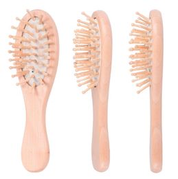 Home Garden Bamboo Bristles Detangling Wooden Hair Brush Wet or Dry Oval Hairbrush 16x4.5x3cm for Women Men SN389