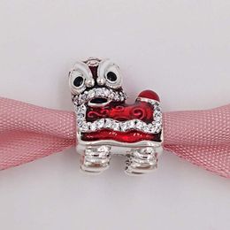 925 Sterling Silver Beads Lion Dance Silver Charm Fits European Pandora Style Jewellery Bracelets & Necklace 792043CZ Lion gifts AnnaJewel