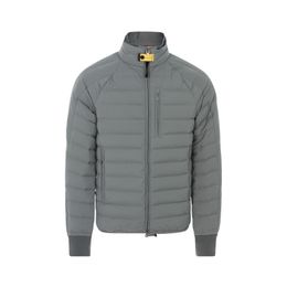 Men Downs Jacket in Winter Solid Color Keeps Warm Standing Collar Duck Down Dark Blue Light Gray