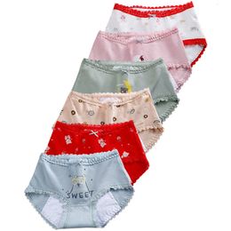 Womens Panties 6pcslot Period Underwear Women Leakproof Sexy Woman Briefs Cotton Female Lingerie Abundant Flow Menstrual for Periods 221202