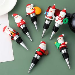 Christmas Wine Bottle Stoppers Decoration Santa Snowman Decorative Wine Accessories Gifts for Friends XBJK2212