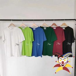 Erkek Tişörtleri Büyük Boyutlu Rhude T-Shirt Erkek Kadınlar 1 1 Yüksek Kaliteli Klasik Logo İşlemeli Rhude T Shirt Tepeleri Tee T221202