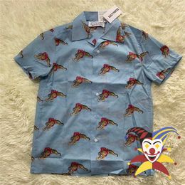 T-shirt da uomo Blu WACKO MARIA Camicia Uomo Donna Tiger Stampa completa Hawaii WACKO MARIA T-shirt Top Tees T221202