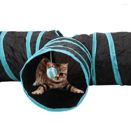 Cat Toys Tunnel Tubes Play Balls Funny Pet Kitten Puppy Ferrets Dog Foldable Storage 2 Colors 3 Holes