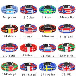 Bangle Customized National Flag Bracelet of All Countries in the World Brazil Argentina and the United States Flag Lifesaving Bracel 221202