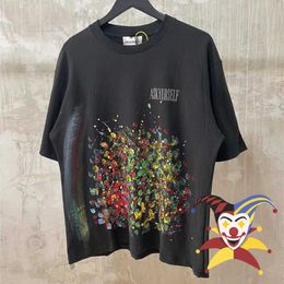 Men's T-Shirts Oil Painting Graphic Askyurself Tee Men Women Splash Ink Painted Graffiti Askyurself T-Shirt Vintage Tops Short Sleeve T221202