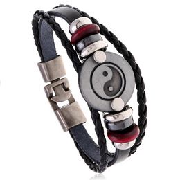 UPDATE Yinyang Bracelet Mulltilayer Leather Bracelets bangle cuff for women men fashion Jewellery will and sandy