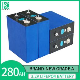 4PCS 3.2V 280Ah Prismatic Lifepo4 Battery Rechargeable Lithium iron phosphate for RV Solar Storage System DIY 12V 24V 48V