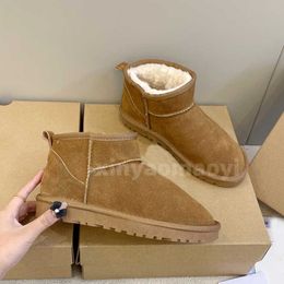 Designer Boots Classic Women's Snow Fashion Warm Latest Fashion Sheepskin Cowhide Leather Long Wool Hot Sales Size 35-40