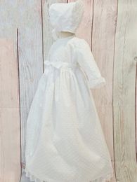 Girl Dresses Baby Baptism Gown Spanish Style Christening Long White Laces Bow Floor Length A Line Dress