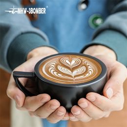 Mugs Professional Espress Latte Coffee Cup Set Pop Art Ceramic Mug With Saucers Home Office Tea Cups Chic Cafe Bar Accessorie 221202