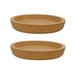 Table Mats 2Pcs Placemats Rustic Heat Insulation Wood Round Cork Coasters For Home