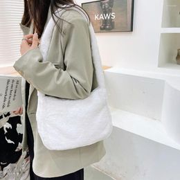 Evening Bags Fashion Women's Shopper Bag Plush Cherry Pattern Printing Shoulder Underarm Autumn Winter Simple Style Ladies Small