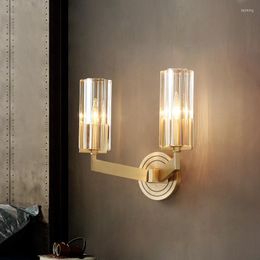 Wall Lamp Crystal Bathroom Copper Wallpapers Living Room Bedroom Closets Home Decor Led Lights Interior Light Decoration