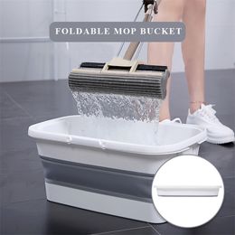 Buckets Foldable Floor Lazy Mop Space Saver Collapsible Portable With Handle Wash Basin Big Capicity Household 221202