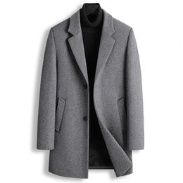 Men's Wool Blends Autumn and Winter Italian Style Elegant Fashionable Midlength Simple Business Casual Slim Woollen Coat 221201