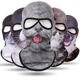 Bandanas Double Eye Hole Animal Head Hat Horror Role-Playing Full Face Mask Riding Hunting Balaclava Sweat-Absorbent And Breathable Scarf