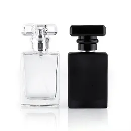 30ML Clear Black Portable Glass Perfume Spray Bottles Empty Cosmetic Containers With Atomizer Aromatherapy Essential Oil Bottle