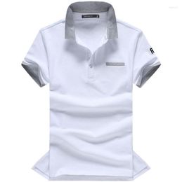 Men's Polos 2022 Mens Polo Shirts Breathable Cotton Short Sleeve Man Wide-waisted Turn-down Collar Tees Shirt Plus Size