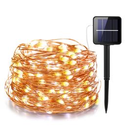 Garden Decorations IR Dimmable 11m21m31m51m LED Outdoor Solar String Lights Lamp for Fairy Holiday Christmas Party Garland Lighting Luz 221202