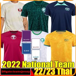 Soccer Jerseys 2022 2023 Qatar Soccer Jerseys national team WORLD CUP 22 23 SAUDI ARABIA Football Shirts Men Kids Kits Set AustraliaS spider jerseys De Futbol Unifo