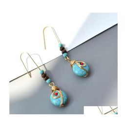 Dangle Chandelier Fashion Jewelry National Style Dangle Earring Beaded Handmade Turquoise Earrings Drop Delivery Dhldu