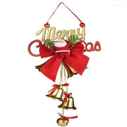 Party Supplies Merry Christmas Jingle Bells Door Hanger With Bow Bell Ornament Ornaments Xmas Holiday Tree Decors